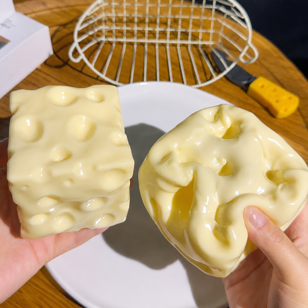 2.8" Cheese Block Squishy Stress Toy