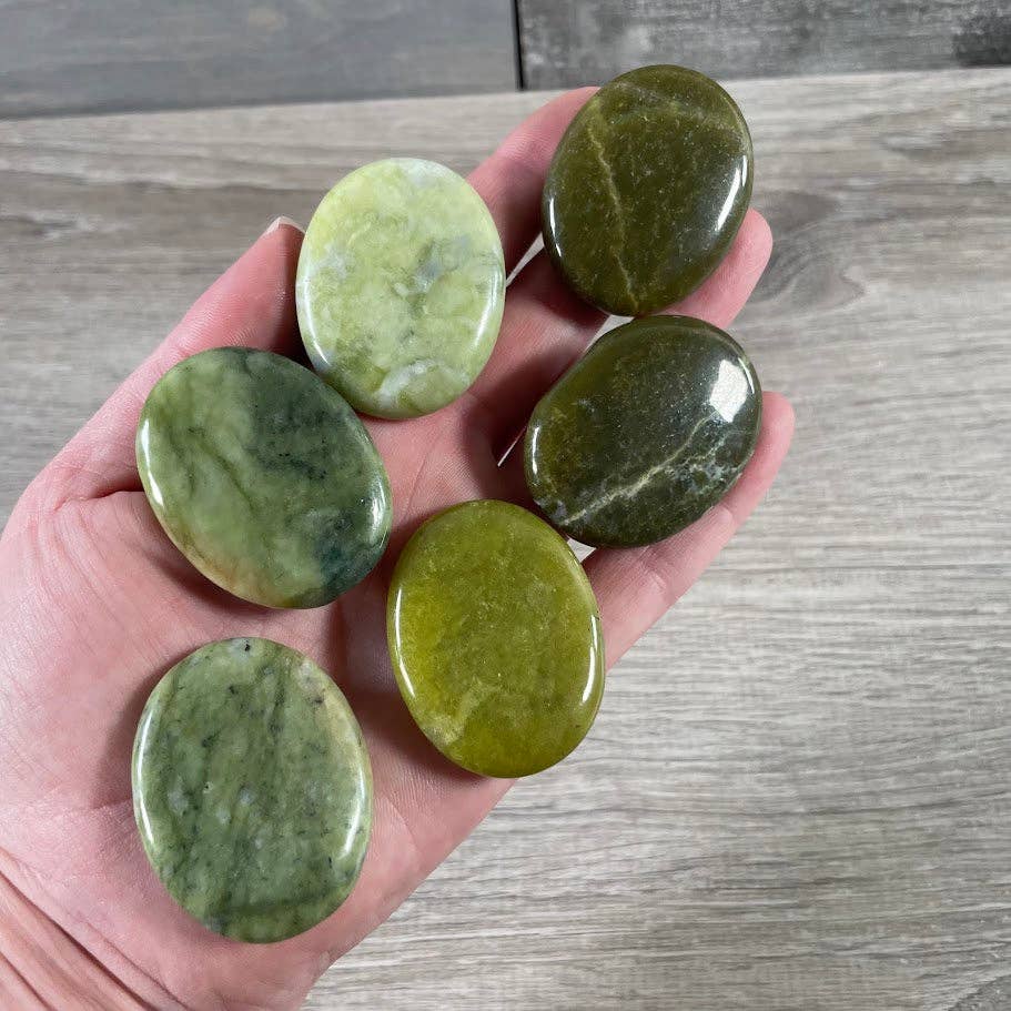 Gemstone Palm Stones 45mm for grounding meditation and coastal healing energy