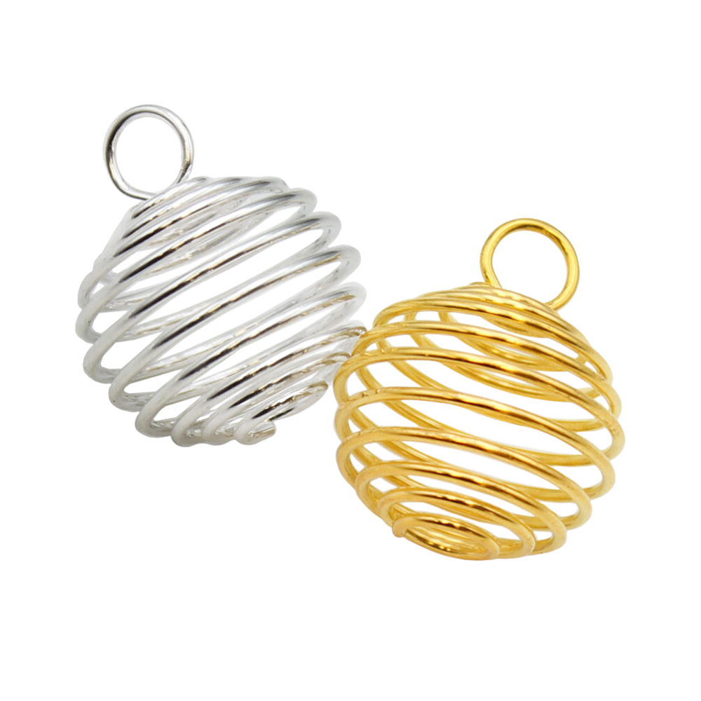 Crystal Cage Pendant | Silver &amp; Gold