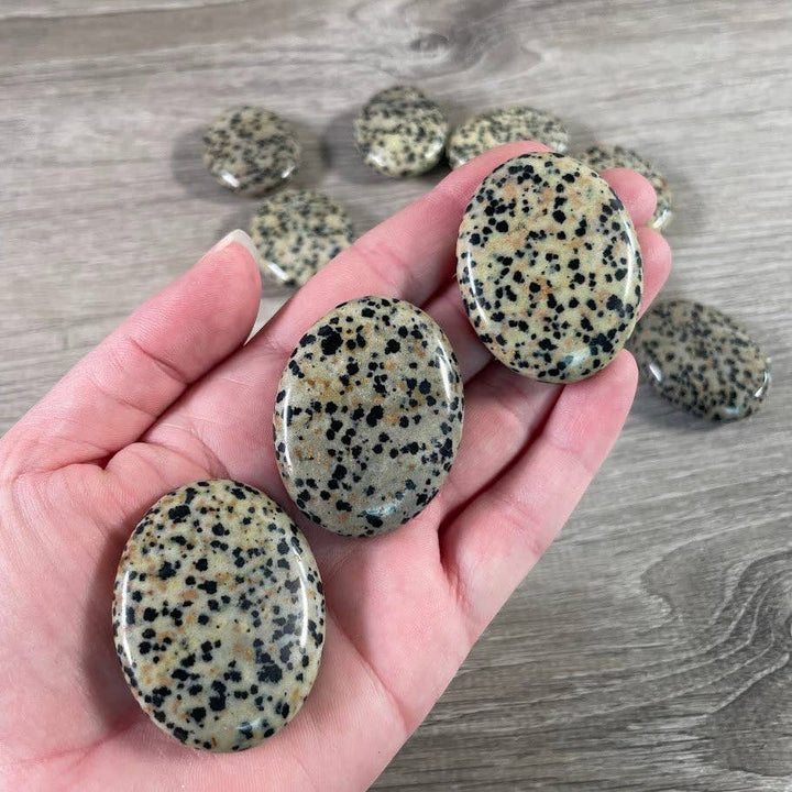 Gemstone Palm Stones 45mm smooth healing crystals for grounding meditation and coastal wellness