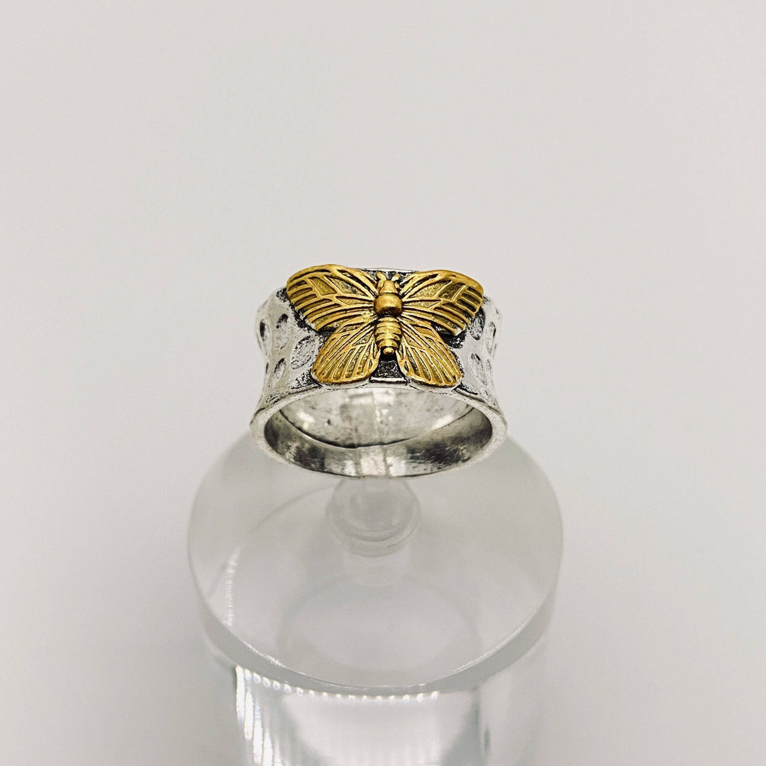 Vintage Two Tone Butterfly Ring