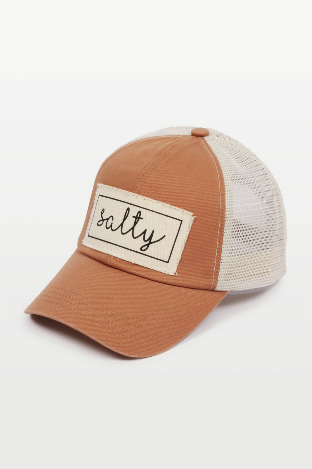 Salty Canvas Patch Mesh Back Baseball Cap for coastal boho beach days