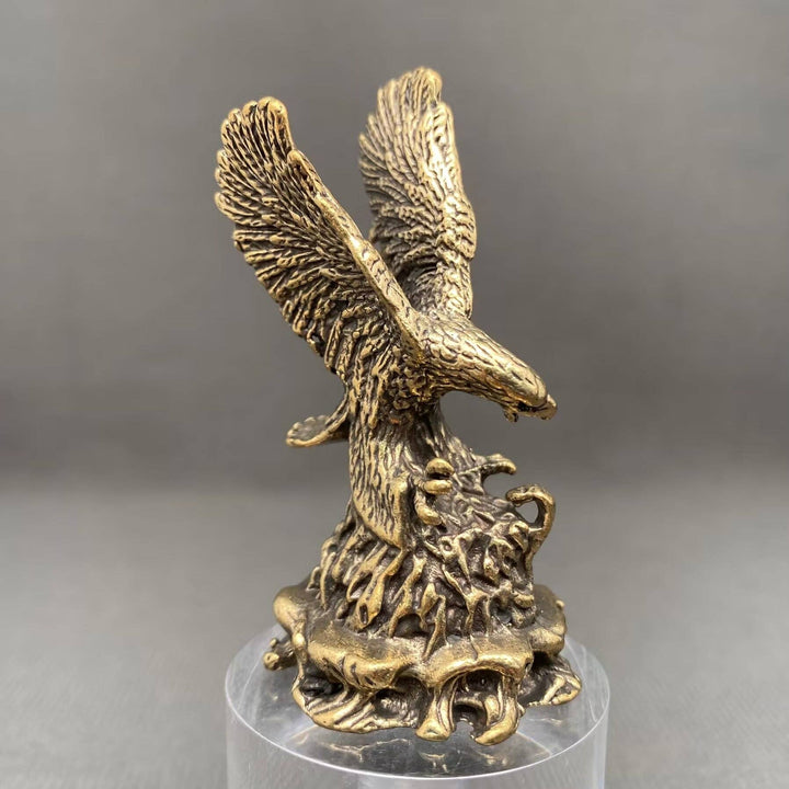 Brass eagle spreading its wings desktop ornament handcrafted boho spiritual decor piece
