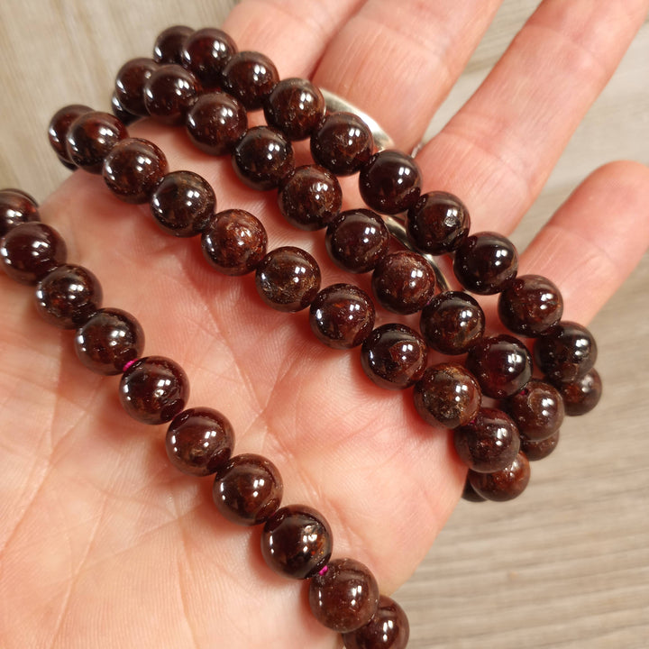 Healing Crystal Bracelets 8mm round beads in amethyst and rose quartz boho style