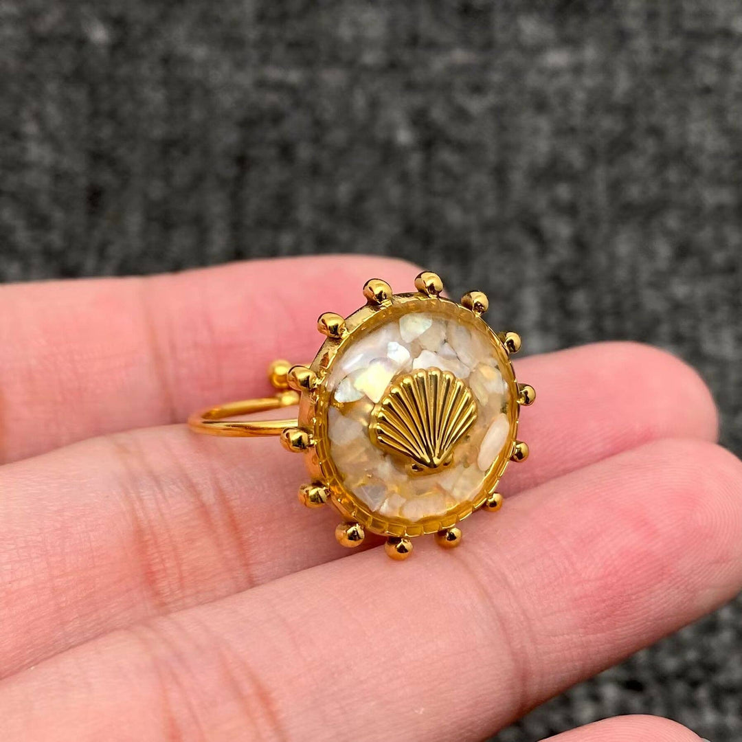 Shattered Shell 18K Gold Plated Scallop Ring