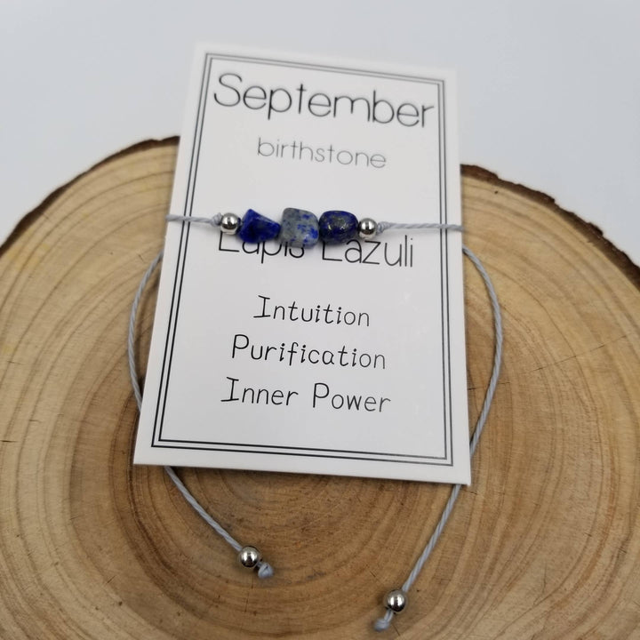 Handmade May Birthday Stone bracelet featuring green aventurine natural stones with gift card