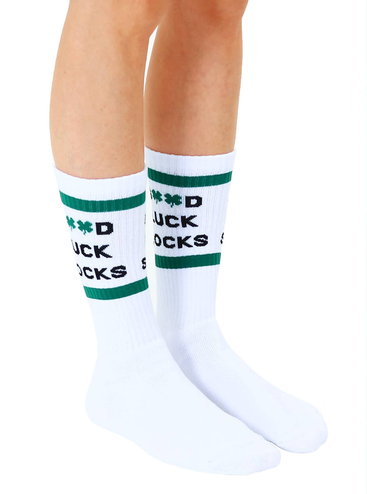 Good Luck ribbed crew socks with padded soles for coastal boho everyday wear