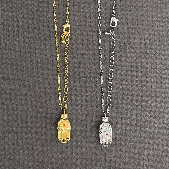 Hamsa | Hand of Fatima 18K Gold Plated Necklace