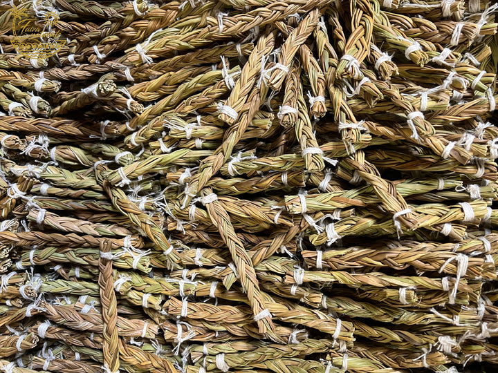 Sweetgrass Braid 4 Inch handcrafted smoke cleansing tool for sacred ritual spaces