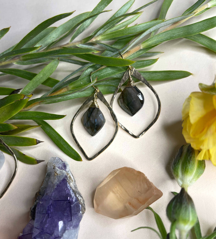 Moonstone Mini Petal Earrings