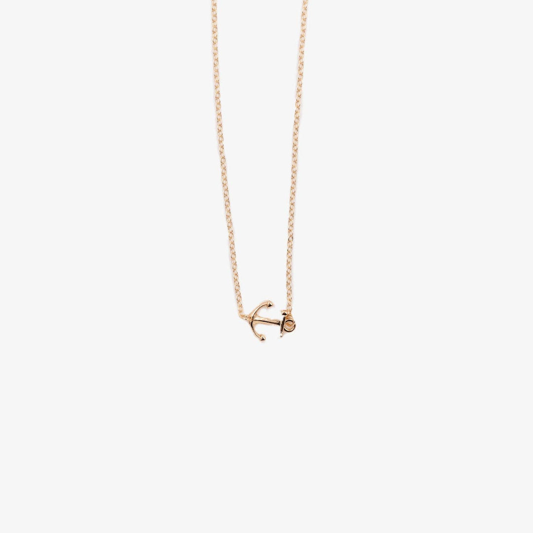 Delicate Sideways Anchor Necklace