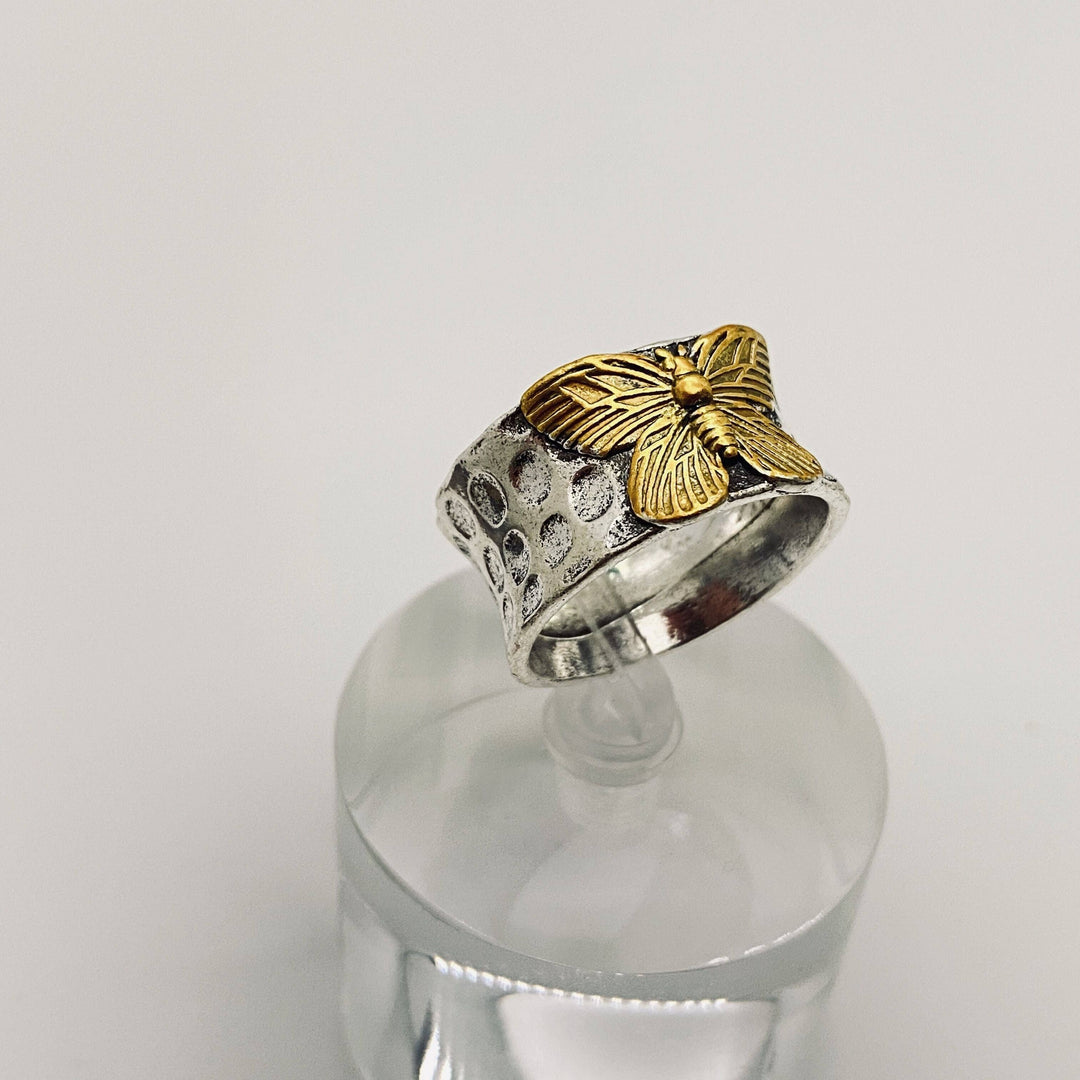 Vintage Two Tone Butterfly Ring