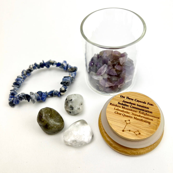Zodiac Crystal Kit stretch bracelet with healing gemstones for your astrological sign