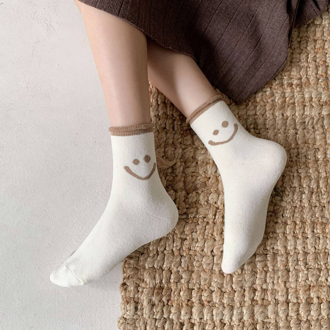 Winter Warm Smiley Face Socks for Women