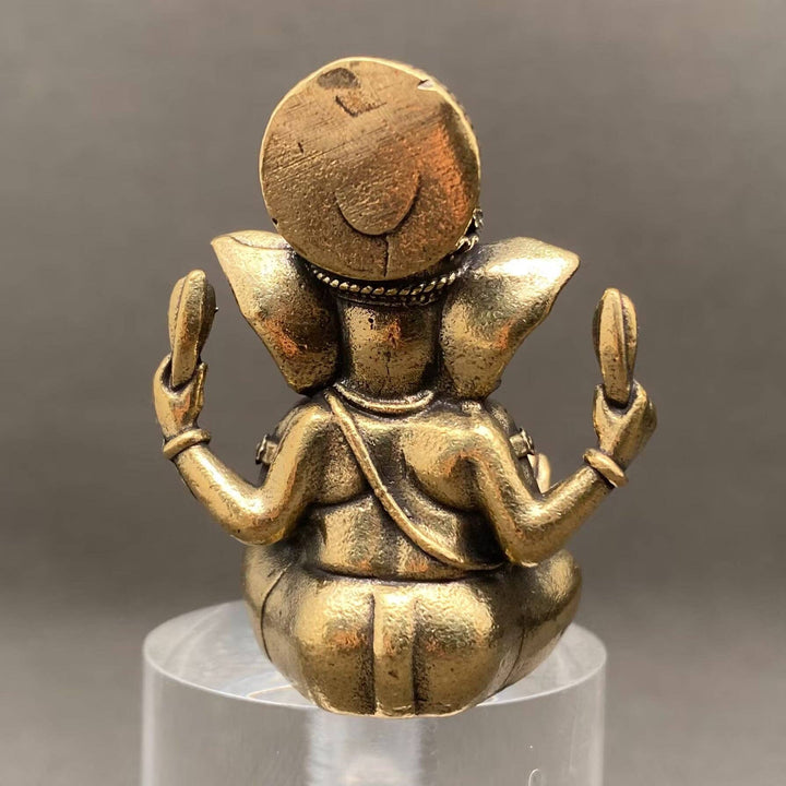Brass Indian Ganesha God Desktop Ornament for sacred altar and new beginnings