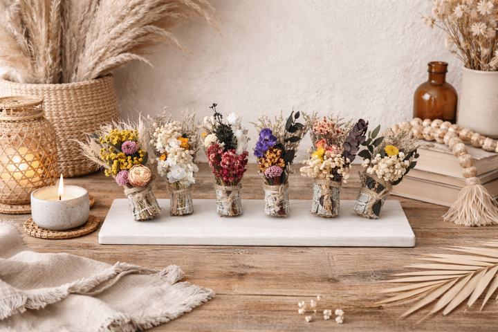 Handcrafted White Sage, Lavender &amp; Flower Smudge Sticks | Cleanse &amp; Serenity