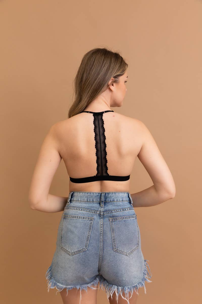 Chic Lace Bralette | Delicate T-Strap Design