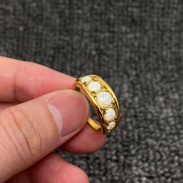 Opal 18K Gold Plated SS ring