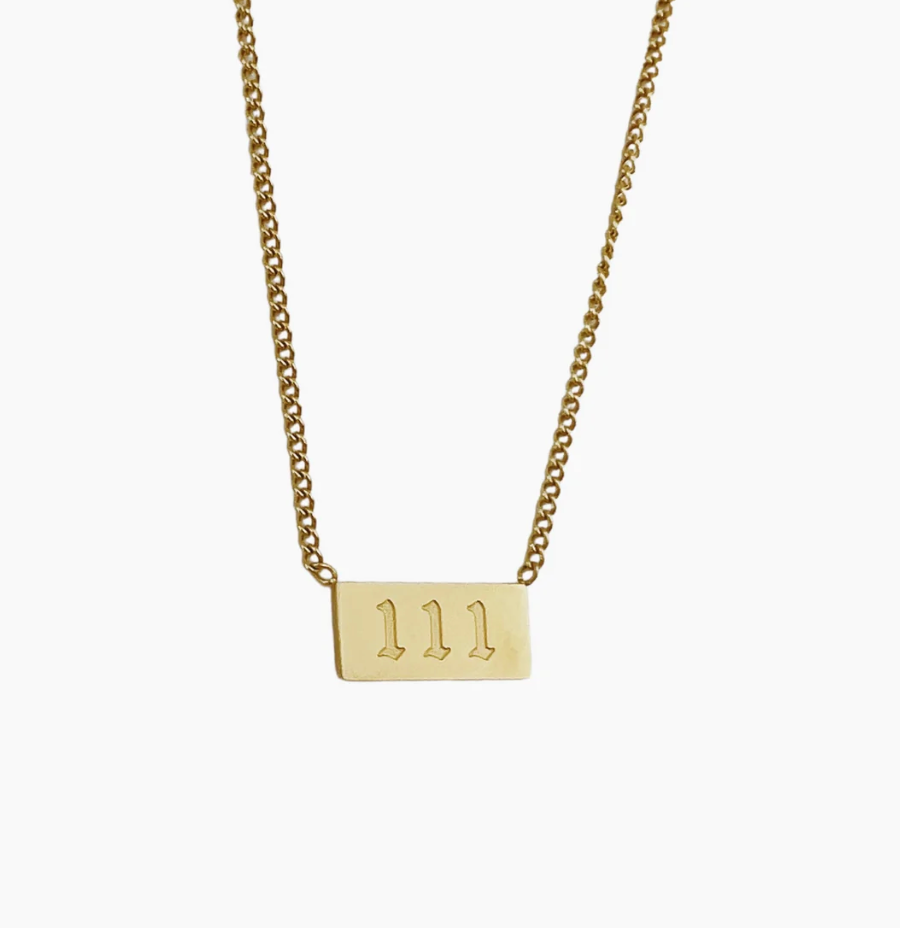 111 Angel Number Necklace | 18" Gold Plated