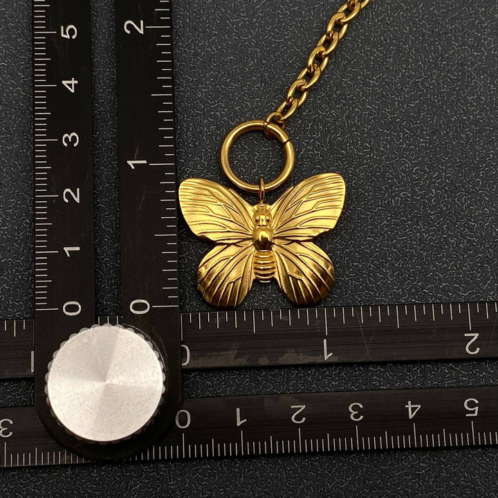 Butterfly Charm 18K Gold Buckle Necklace