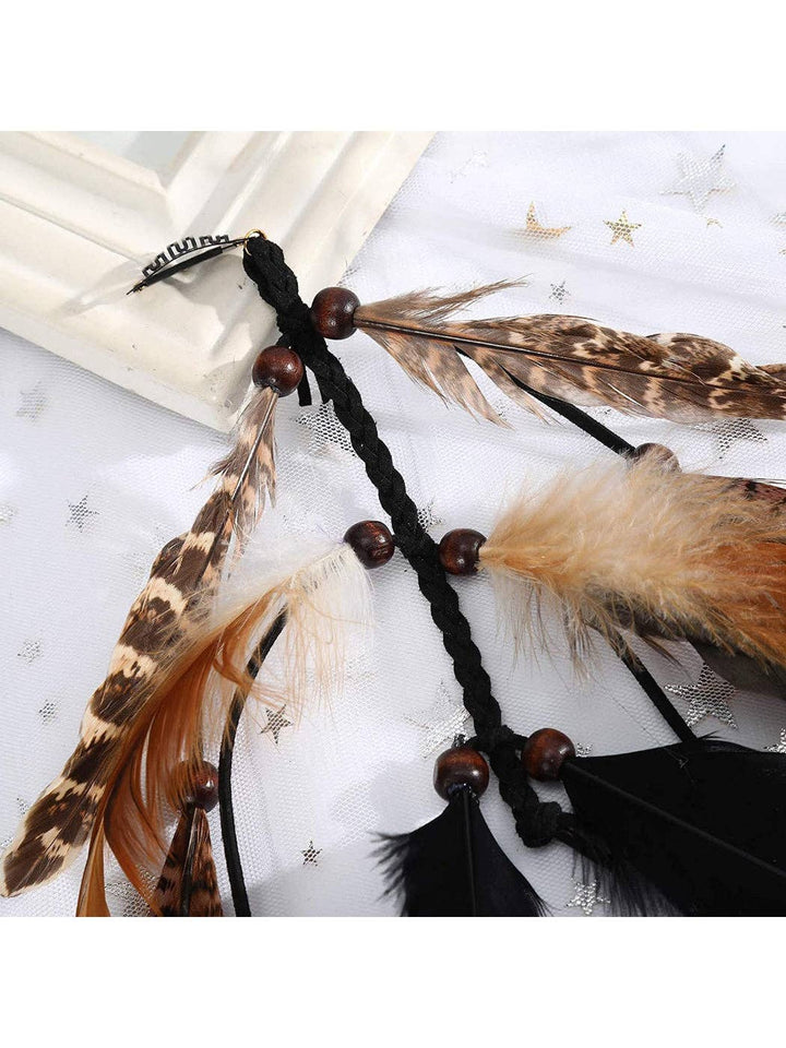Boho Dark Feather Hair Clip with earthy coastal style for festival-ready looks