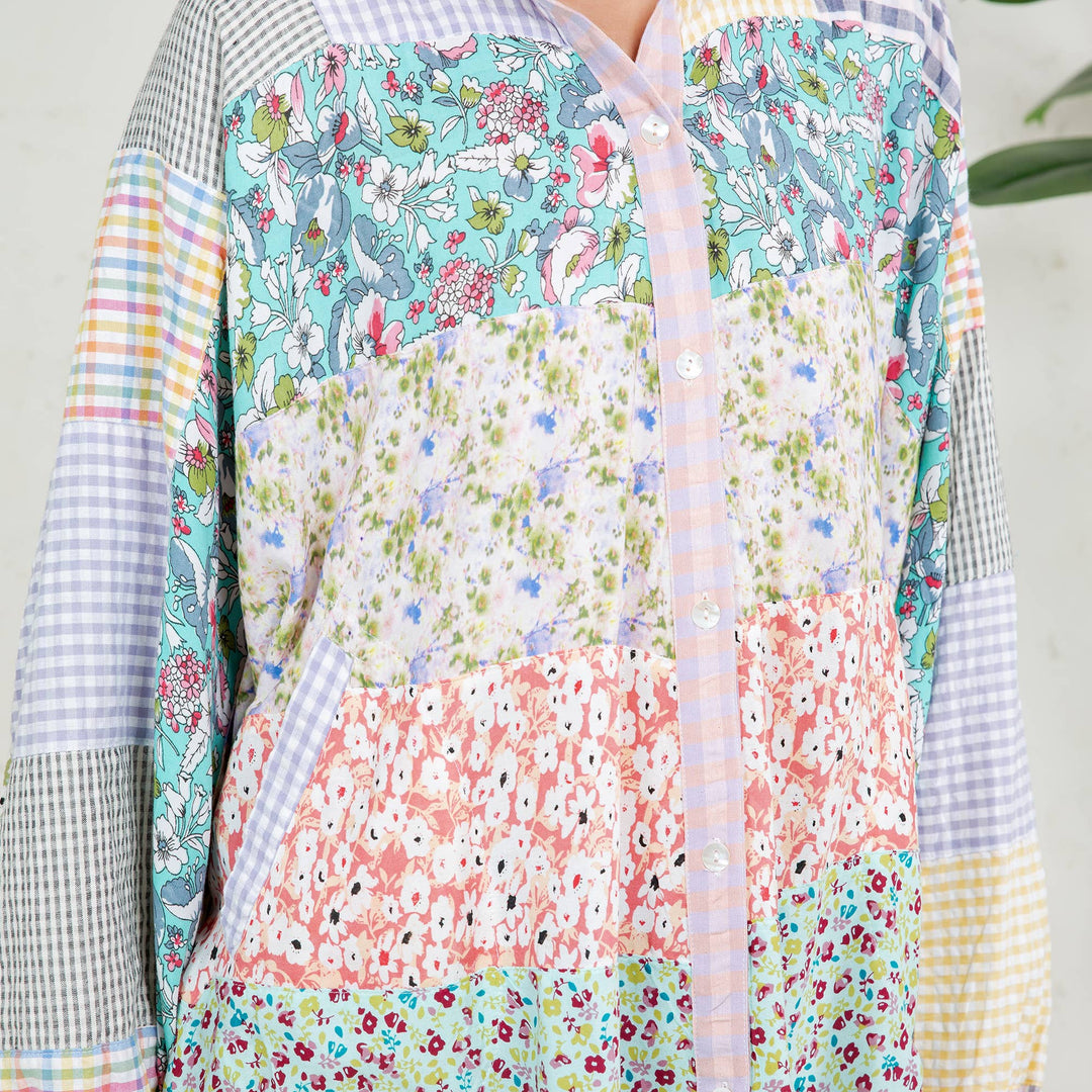 Long Sleeve Patchwork, Zodiac &amp; Constellation Design Top