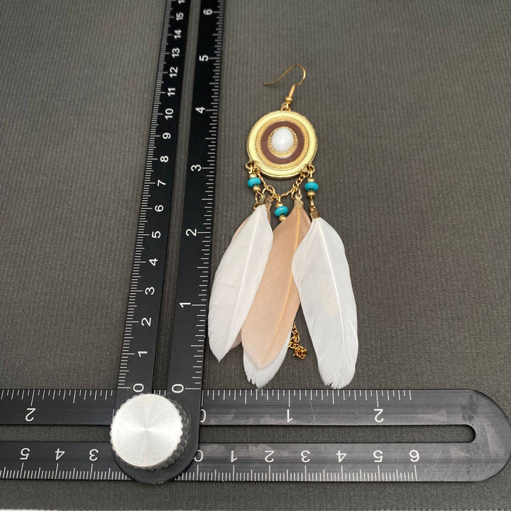 Multi-style White Feather Fringe Dangle Earrings