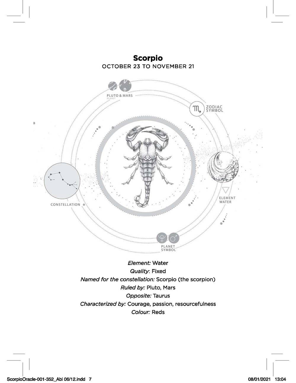 Scorpio Oracle hardback book for cosmic guidance and instant astrology answers