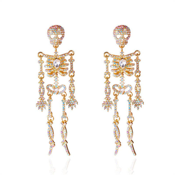 Sparkly Halloween Skeleton Earrings