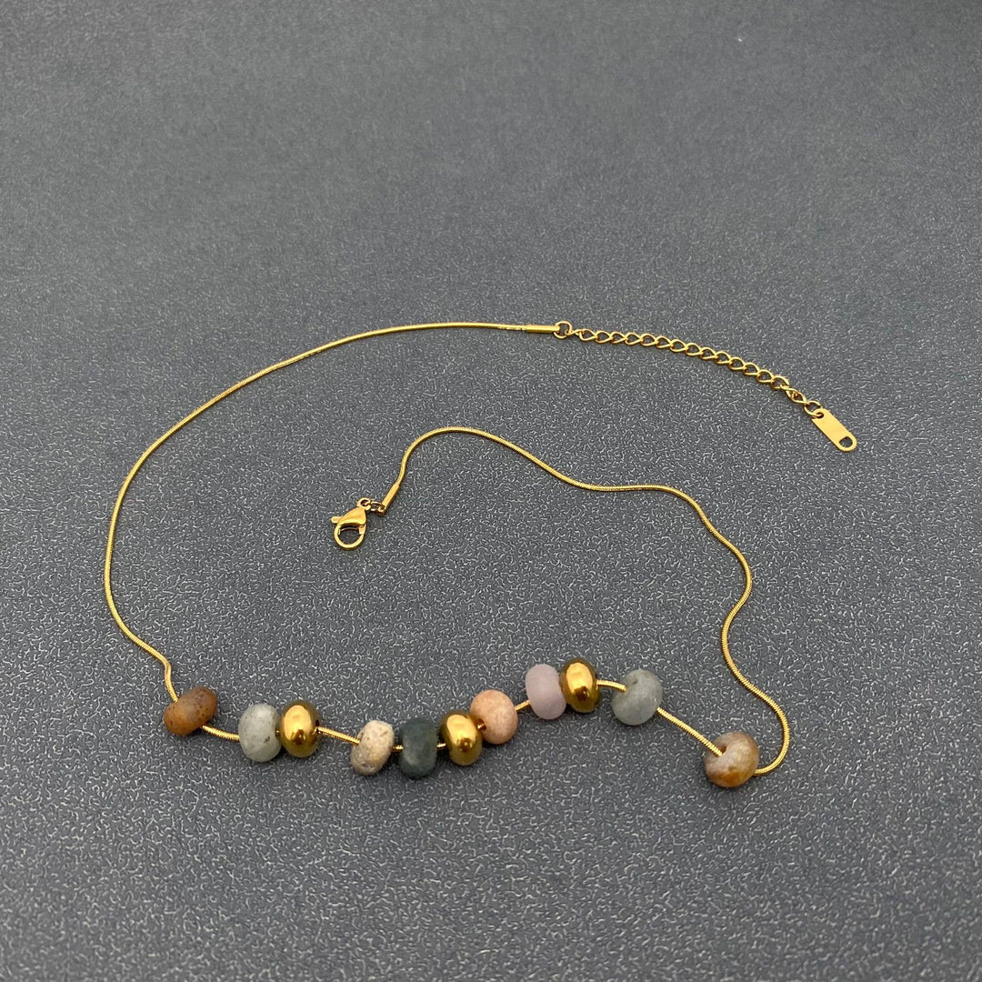Natural Stone/Rock 18K Gold Plated Necklace