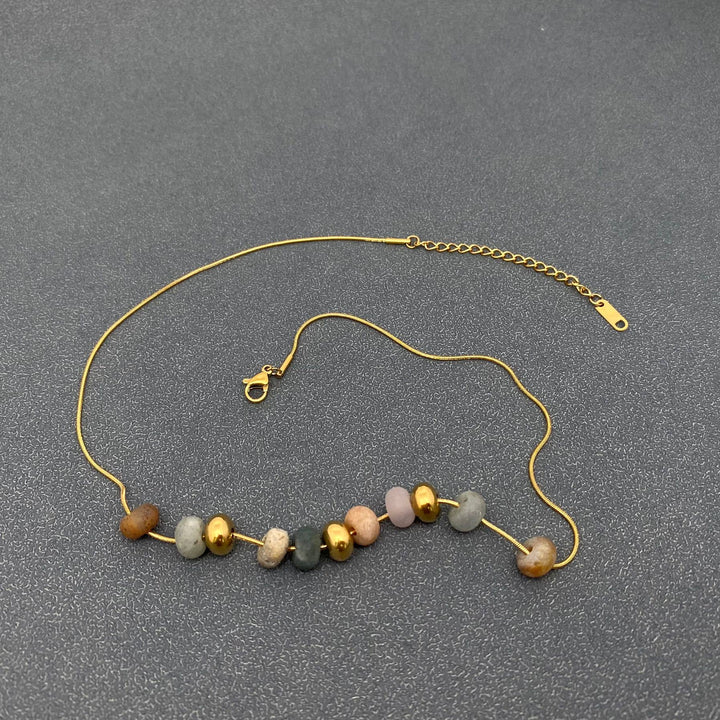 Natural Stone/Rock 18K Gold Plated Necklace