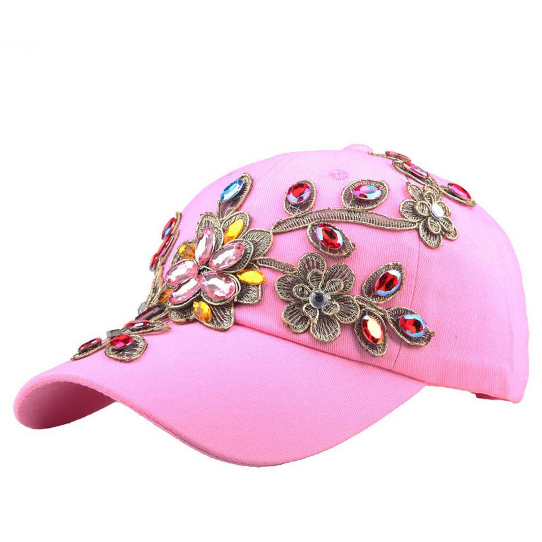 Denim Rhinestone Baseball Cap