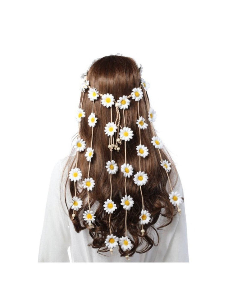 Handcrafted Boho Sunflower Hair Headpiece for festival brides and coastal free spirits