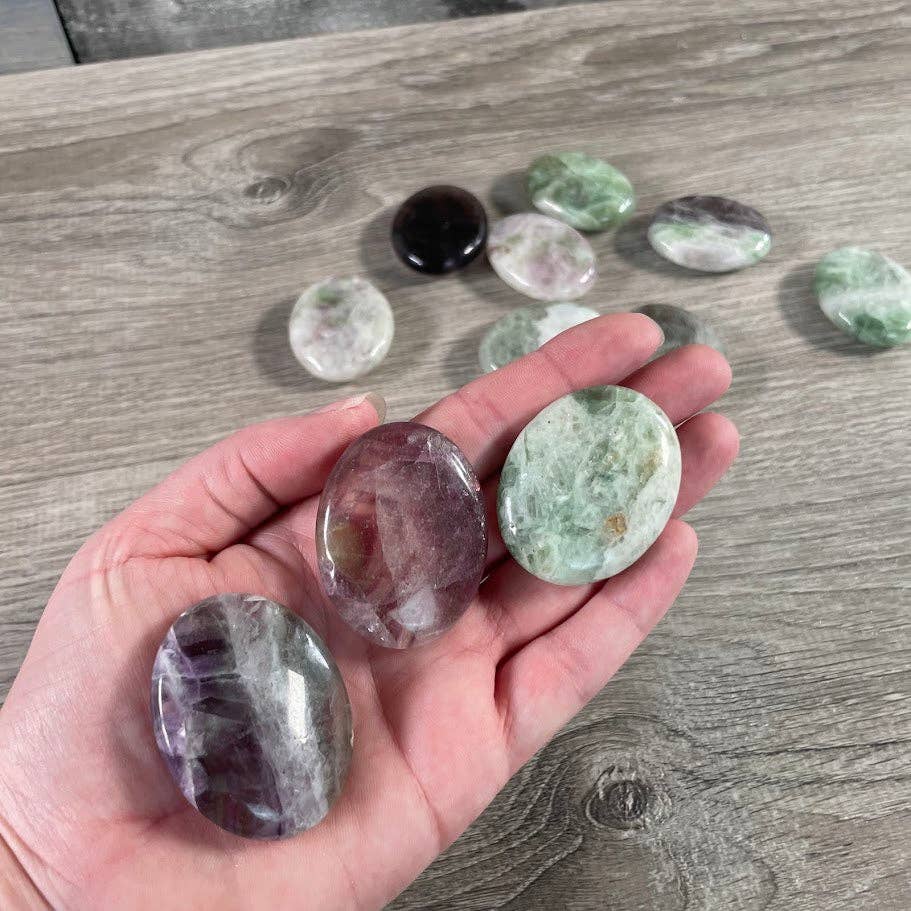 Gemstone Palm Stones 45mm for grounding meditation and coastal holistic healing rituals