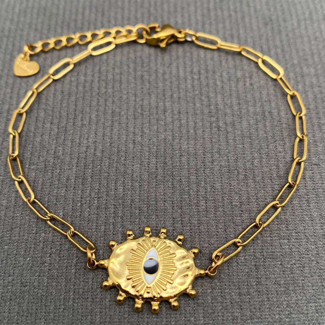 Evil Eye 18K Gold Plated SS Bracelet