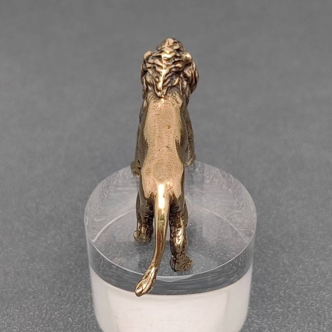 Brass Lion Desktop Ornament symbolizing courage and grounded energy for boho spiritual decor