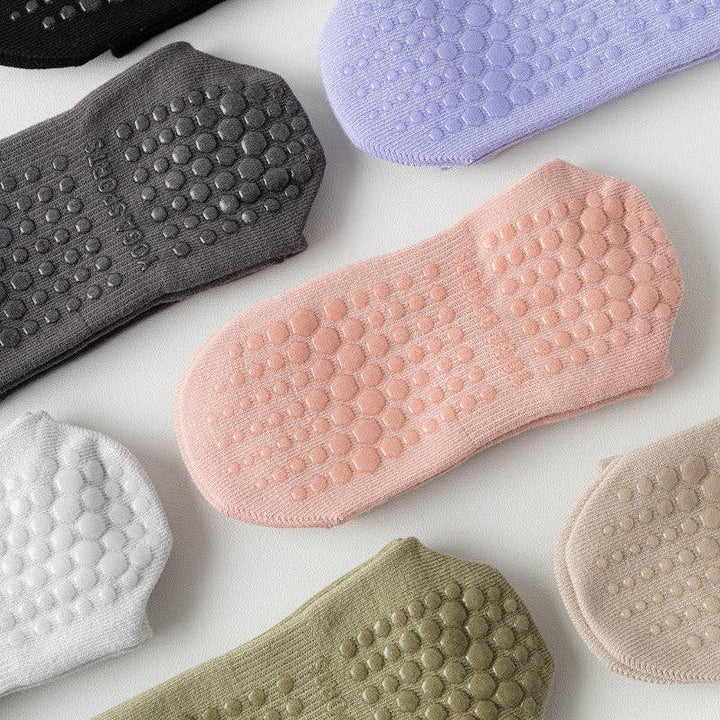 Pink Solid Color Yoga Grip Socks for mindful movement and coastal studio wear