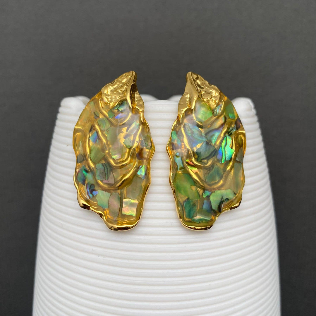 Oyster Shell 18K Gold Plated Earrings