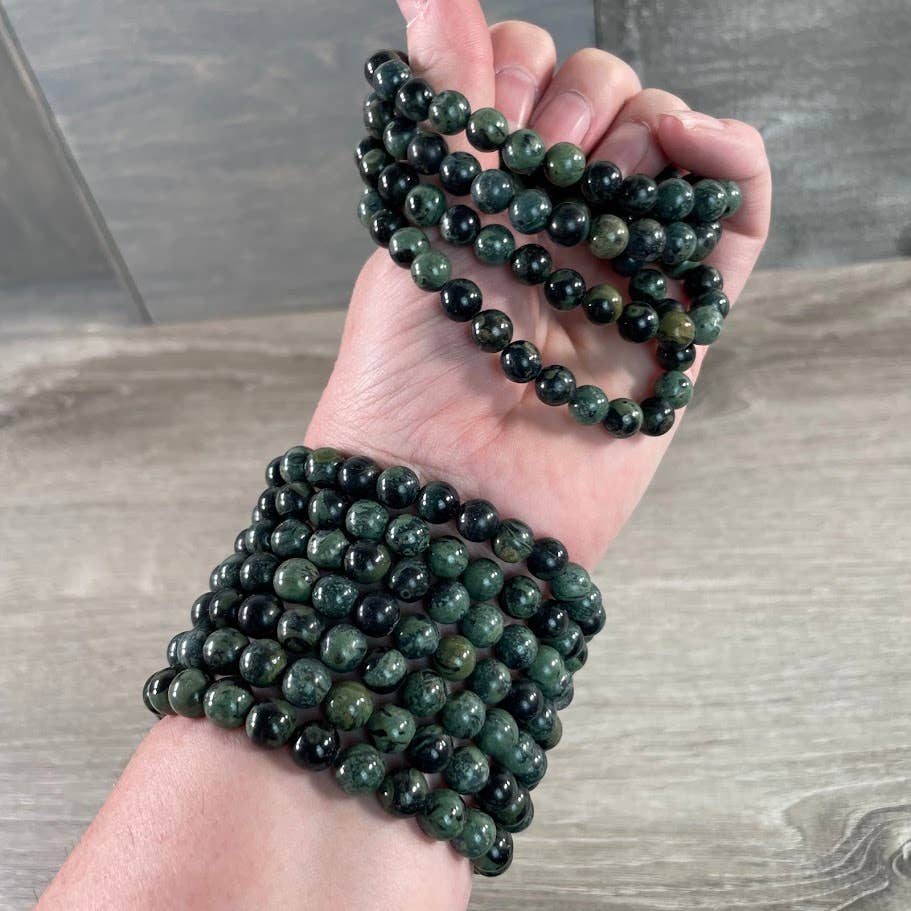 Healing Crystal Bracelets 8mm round stackable gemstone jewelry for coastal spiritual souls