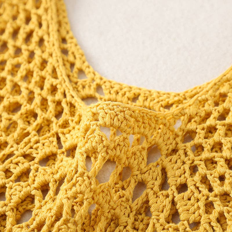Vintage Bohemian Crochet Fringe Tank Top for effortless coastal summer style
