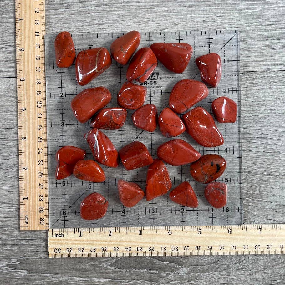 Red Jasper Tumbled Stones bulk lot for grounding crystal healing and altar decor