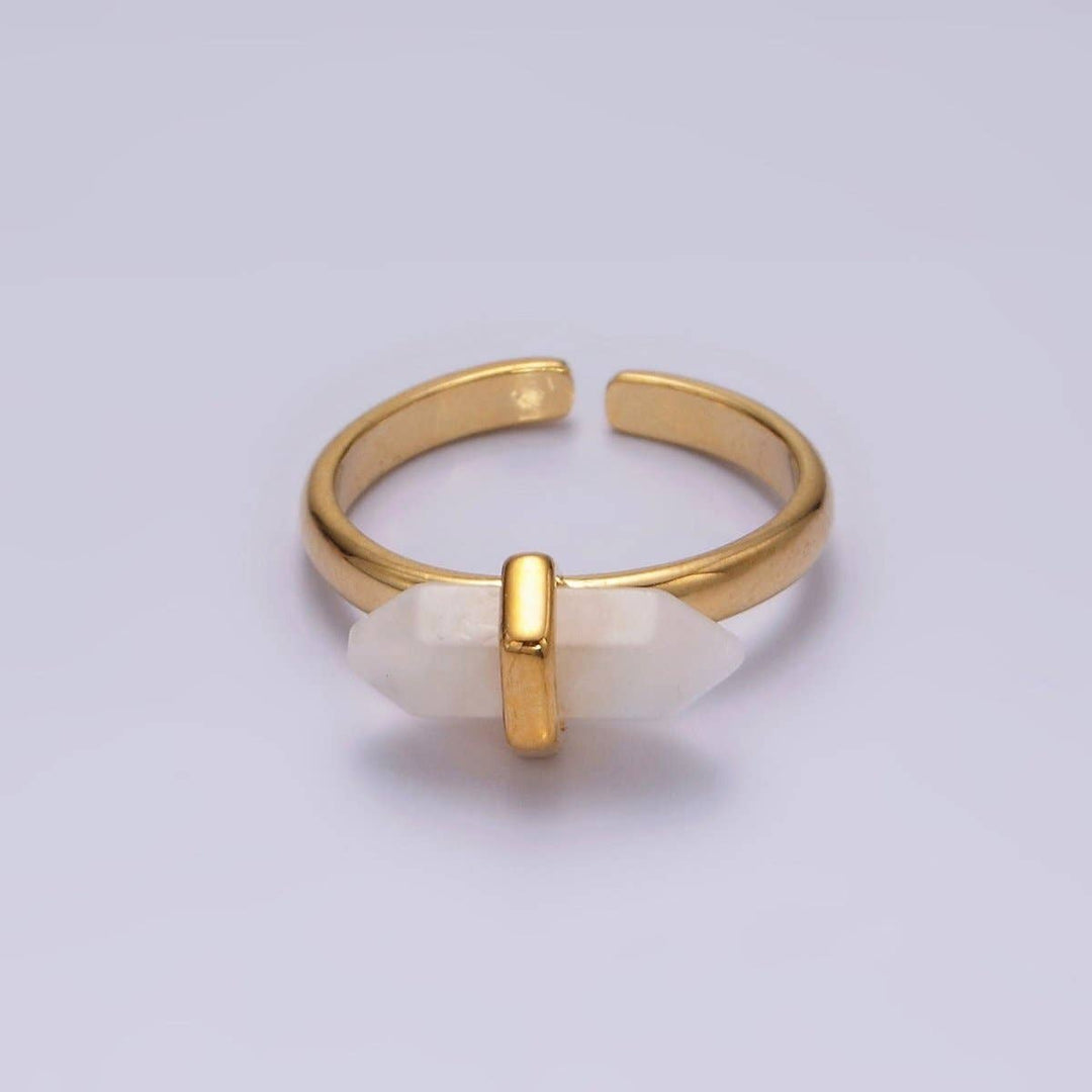 Gemstone Wand Ring 14K Gold Filled with amethyst boho spiritual crystal jewelry