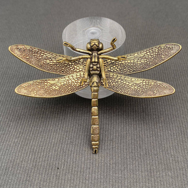Brass Dragonfly Desktop Ornament for transformation altar decor and boho coastal living