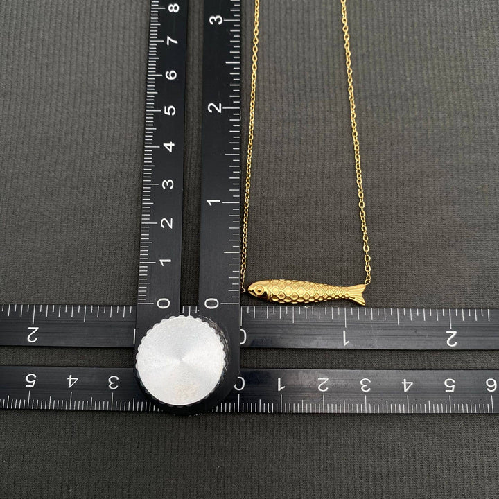 Fish Charm 18K Gold Plated Stainless Steel Necklace