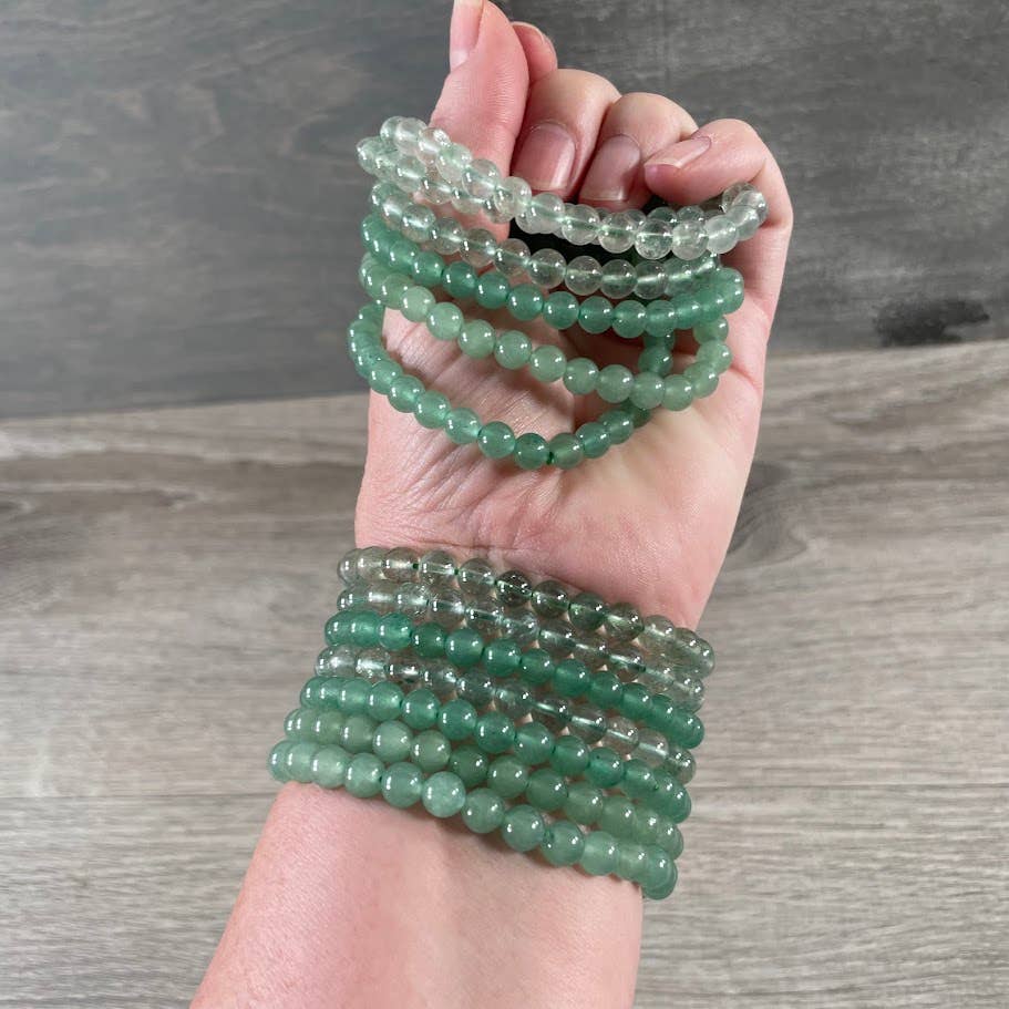 Healing crystal bracelets 6mm round stretch stackable boho coastal gemstone jewelry
