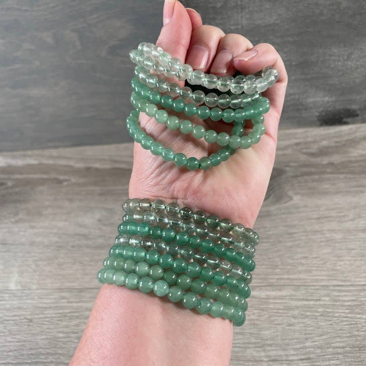 Healing crystal bracelets 6mm round stretch stackable boho coastal gemstone jewelry