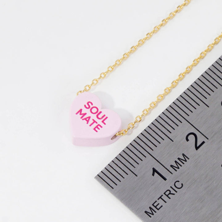 Gold Dipped Heart Candy Necklace with warm coastal charm from Anchored Soul Boutique