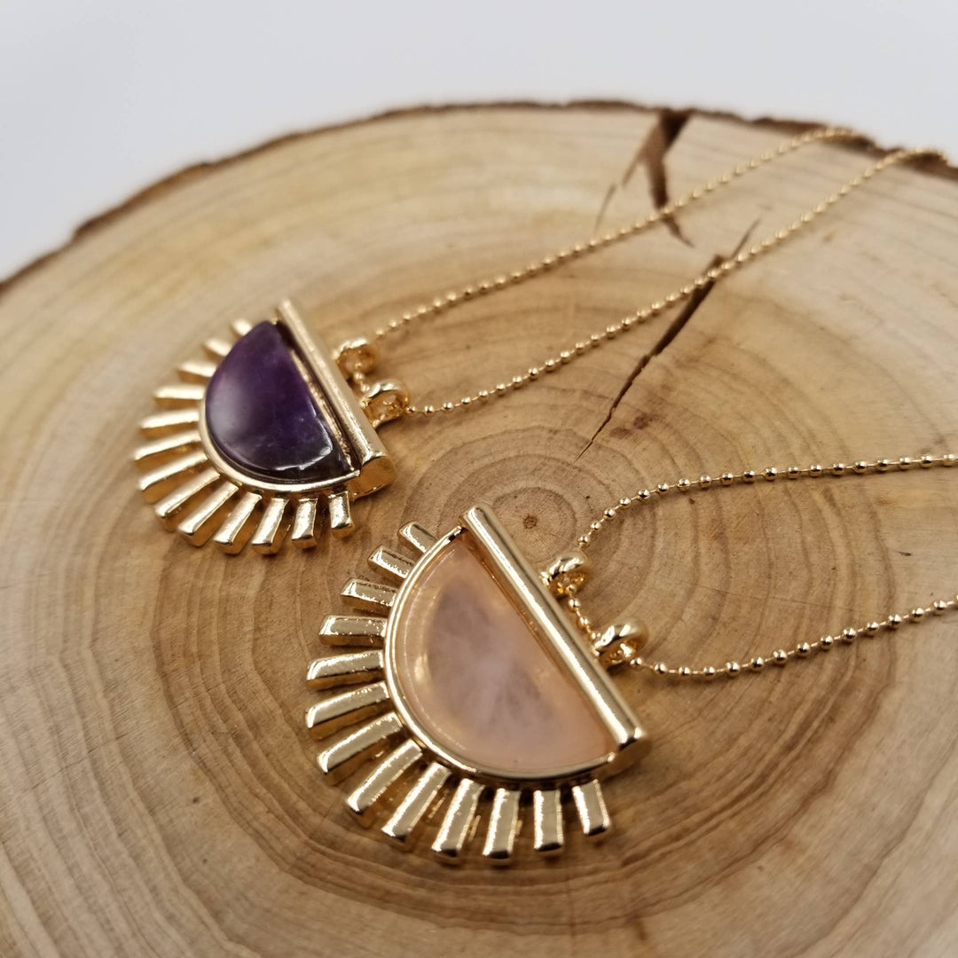 Demi Crescent With Crystal Necklace