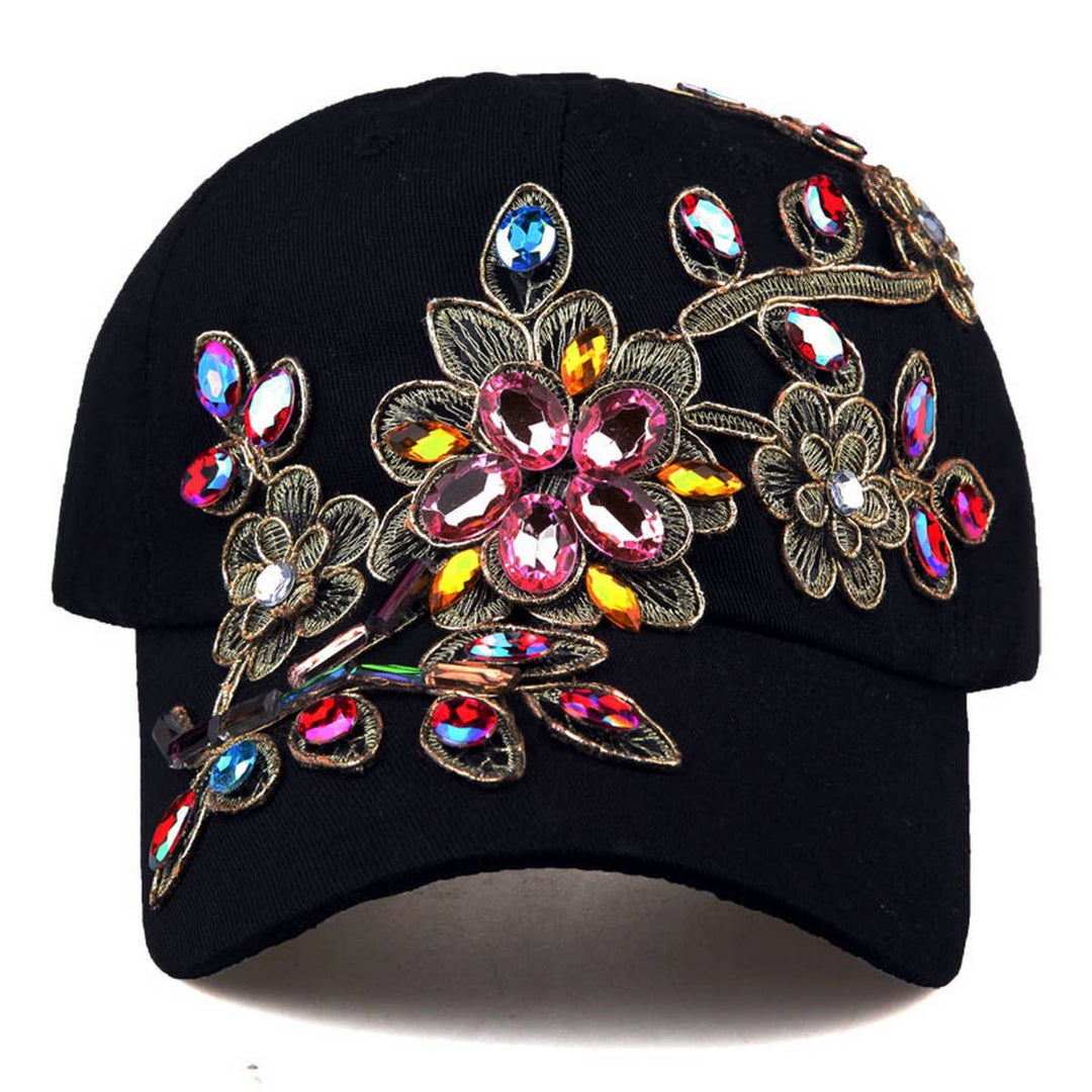 Denim Rhinestone Baseball Cap