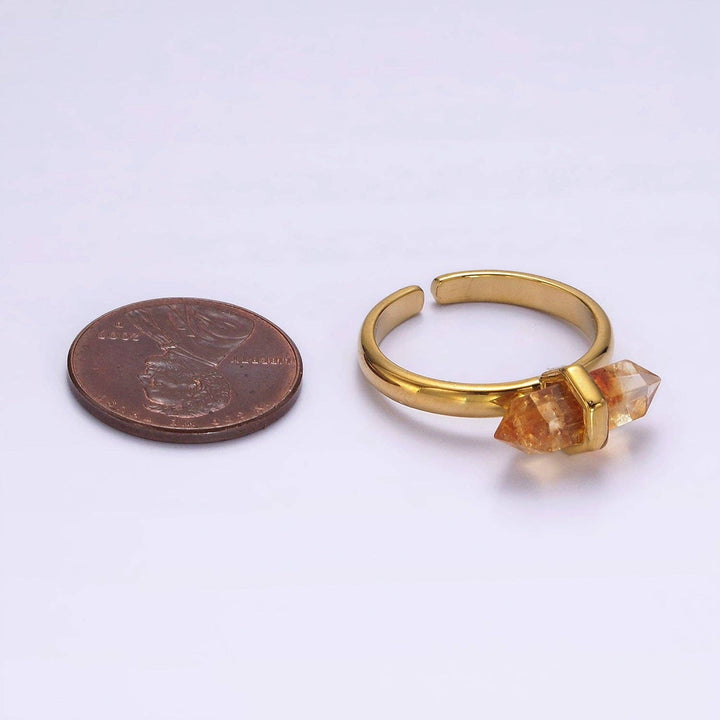 Adjustable Gemstone Wand Ring Gold Filled boho spiritual jewelry for coastal souls